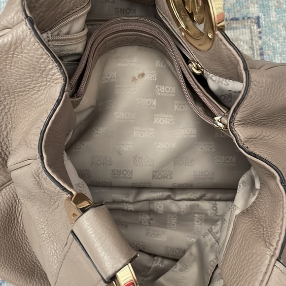 Michael Kors leather handbag, tan, used condition - Picture 4 of 5